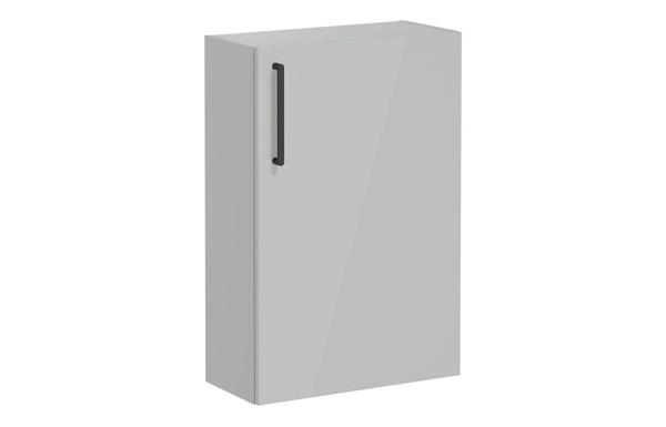 VitrA Root Flat 55cm 1 Door Slim Lower/Base Unit (RH Hinge) - Shiny Pearl Grey
